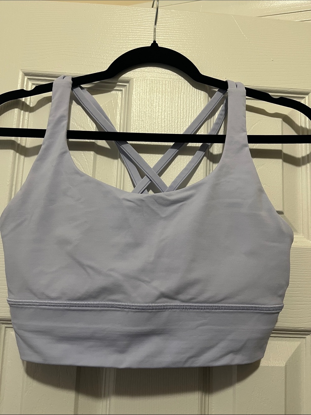lululemon Energy Longline Bra - Medium Support, B–D Cups - size 8, Pastel Blue